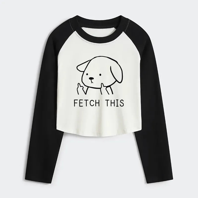 Women's Ukiyo-e Crop Tee with Dog