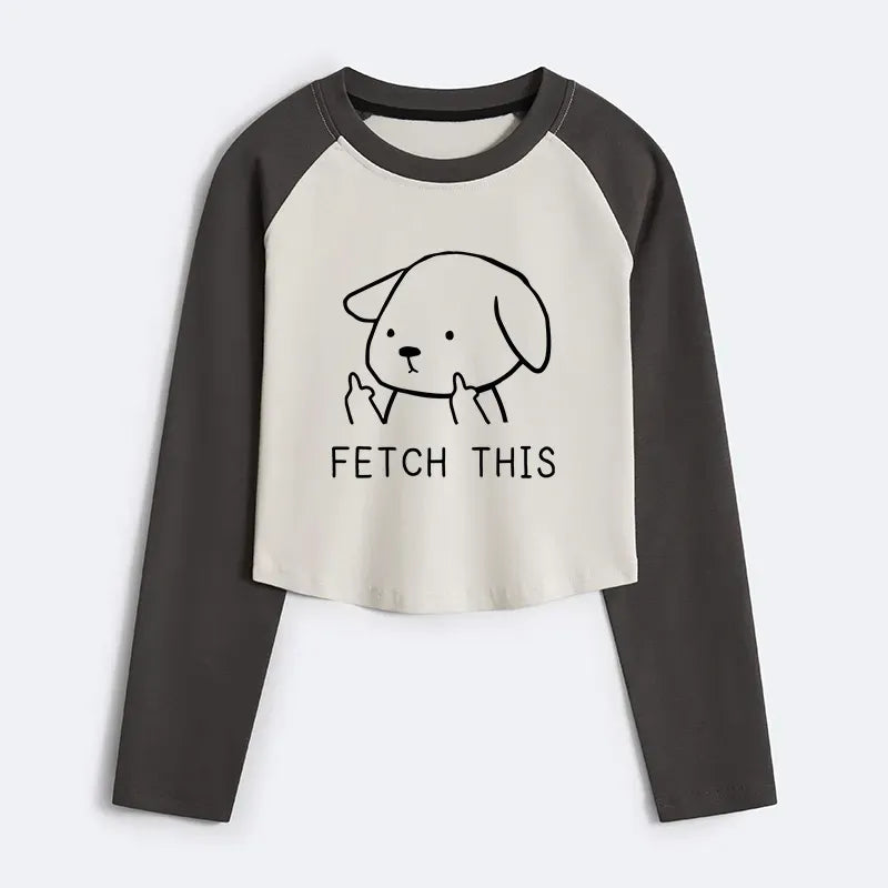 Japanese Vintage Crop Raglan for Women