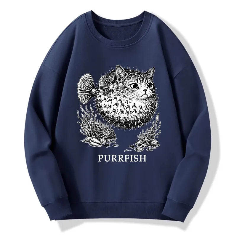 Kyoto-Lion Spiky Puffer With Cute Cat Head Classic Sweatshirt
