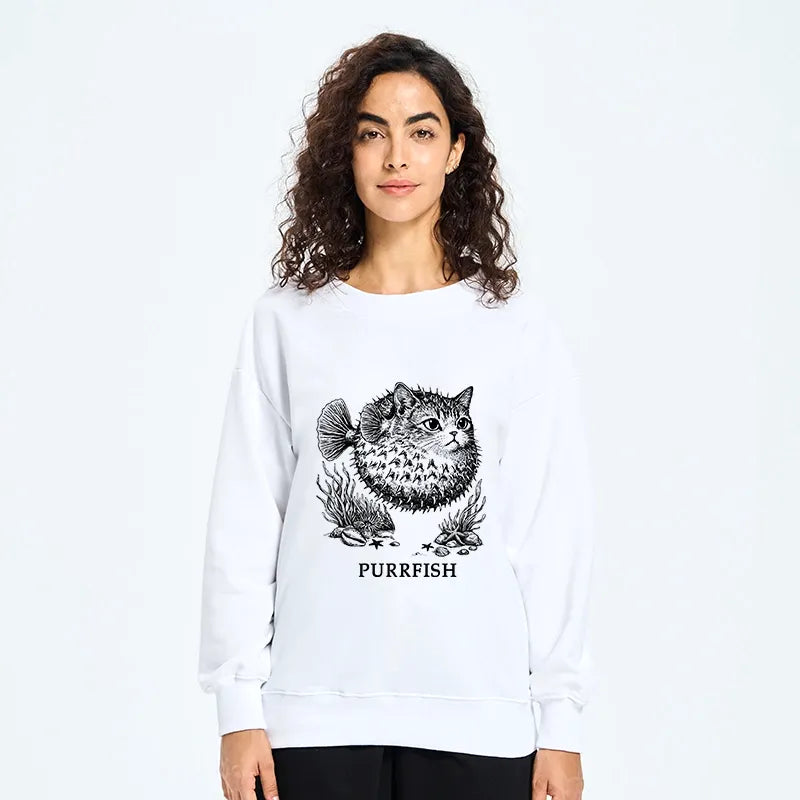 Kyoto-Lion Spiky Puffer With Cute Cat Head Classic Sweatshirt