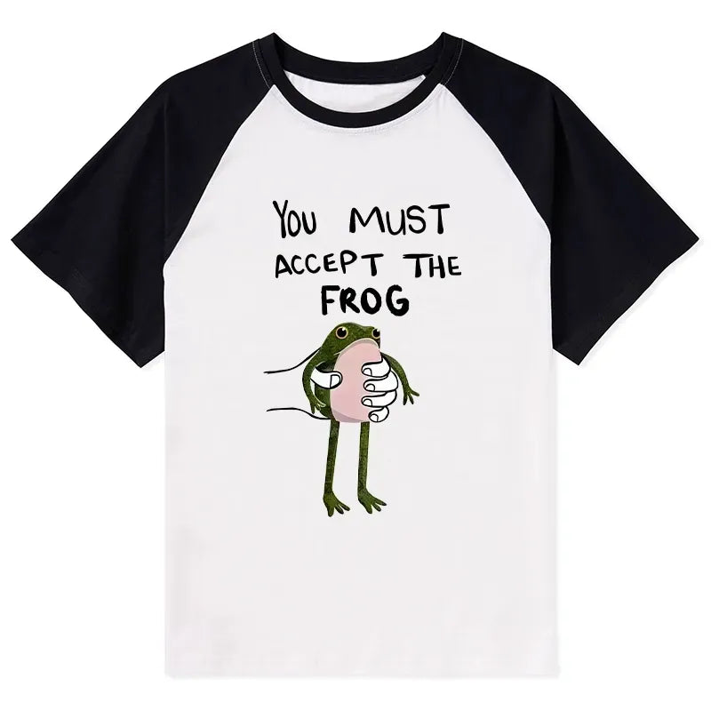 Japanese Frog Raglan T-Shirt for Daily Wear