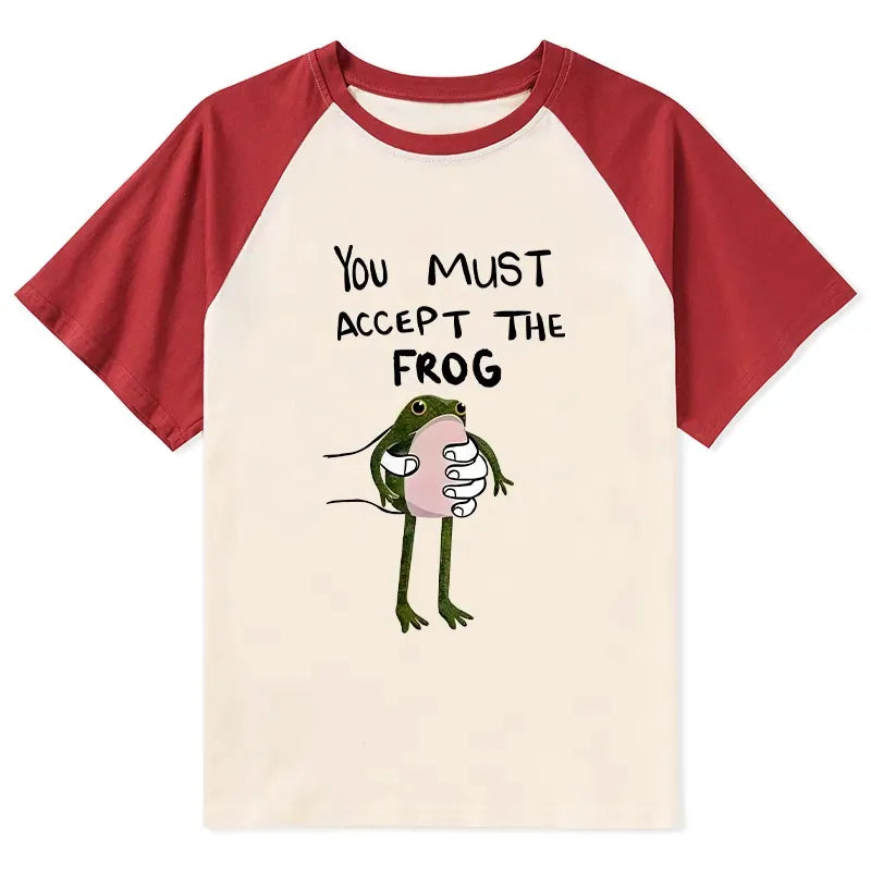 Japanese Frog Raglan T-Shirt for Daily Wear