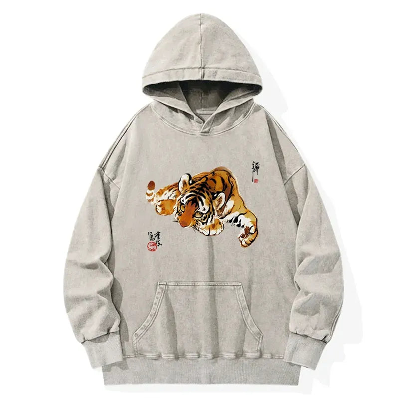 Vintage Tiger Cub Hoodie for Streetwear