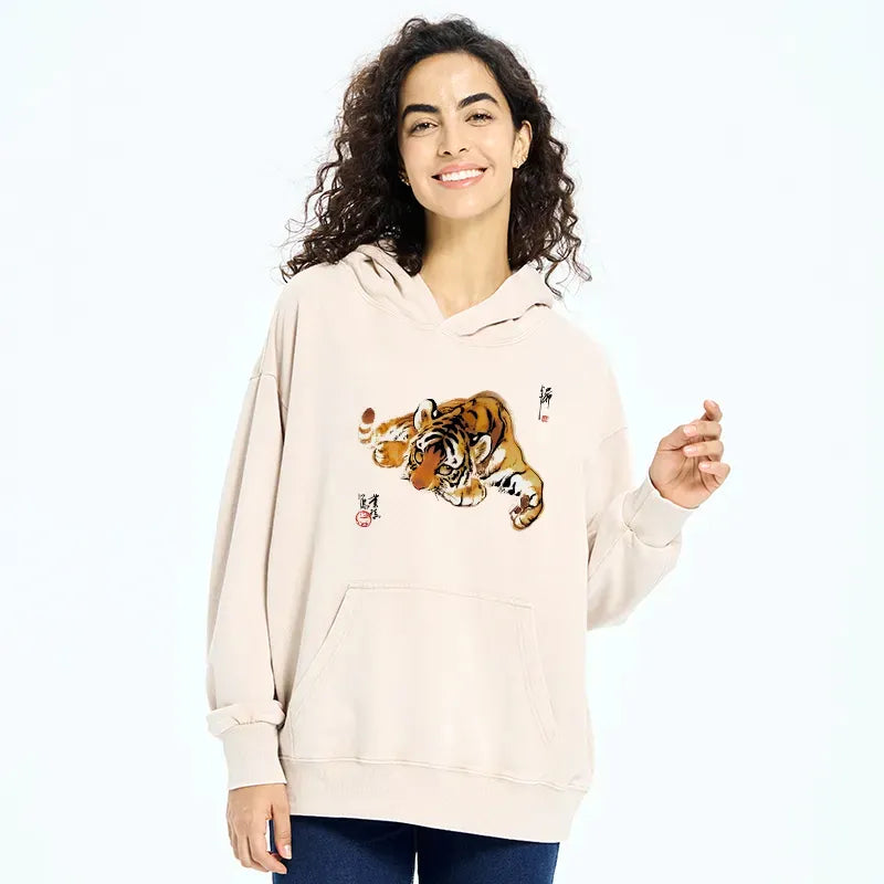 Vintage Tiger Cub Hoodie for Streetwear