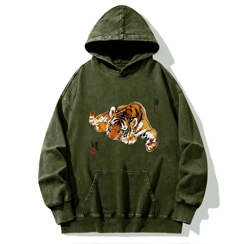 Kyoto-Lion Tiger Cub Washed Hoodie