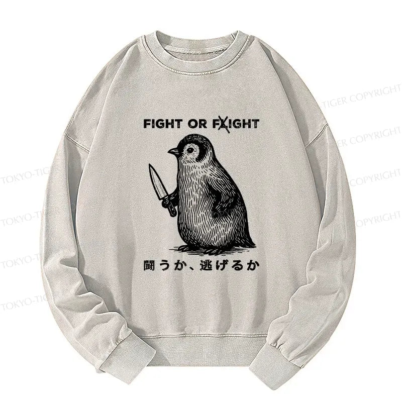 Funny Washed Japanese Sweatshirt for Streetwear