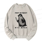 Funny Washed Japanese Sweatshirt for Streetwear