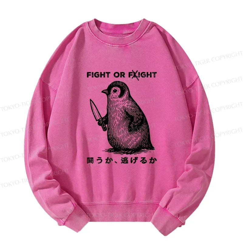Funny Washed Japanese Sweatshirt for Streetwear