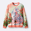 Kyoto-Lion Festive Tiger Fuzzy Christmas Ugly Sweatshirt