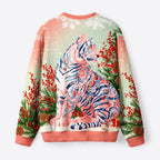 Kyoto-Lion Festive Tiger Fuzzy Christmas Ugly Sweatshirt
