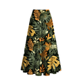 Tropical Leaf Aloha Maxi Skirt for Vacation