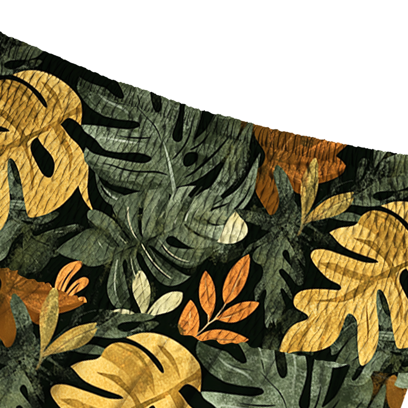 Kyoto-Lion Tropical Leaf Frenzy Aloha Maxi Skirt