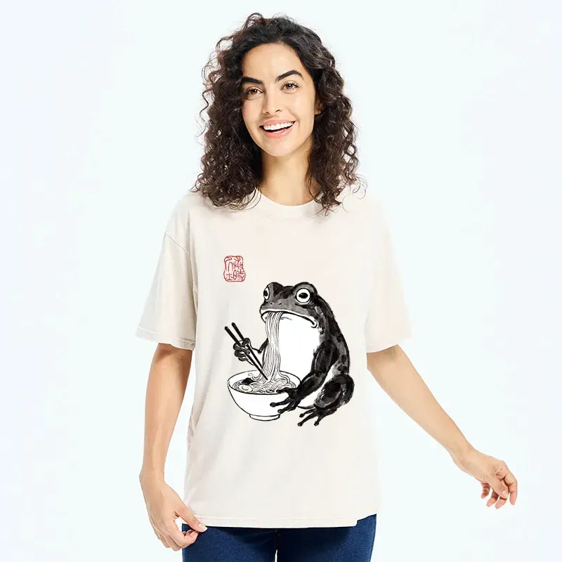 Funny Frog Eating Ramen with Chopsticks T-Shirt