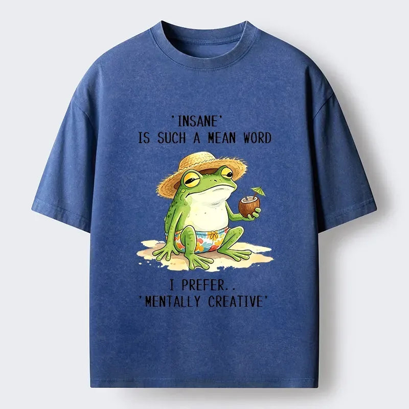 Japanese Frog Washed T-Shirt for Summer