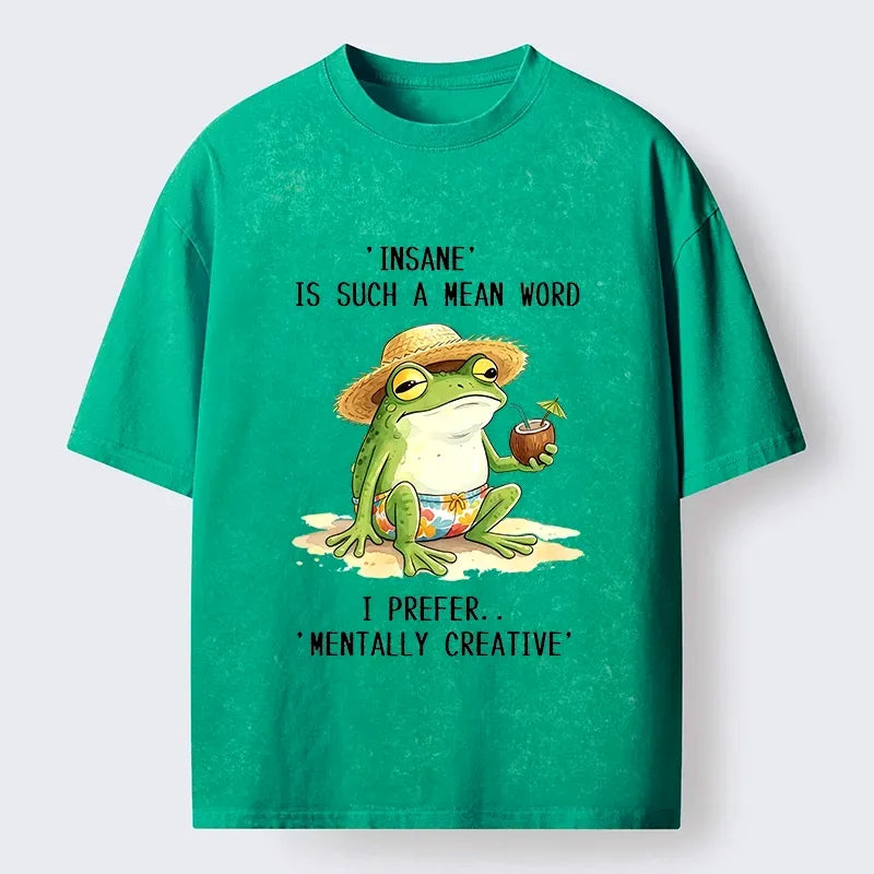 Japanese Frog Washed T-Shirt for Summer