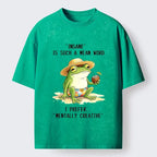 Japanese Frog Washed T-Shirt for Summer