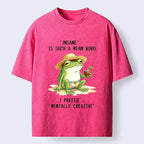 Kyoto-Lion Mentally Creative Beach Frog Washed T-Shirt