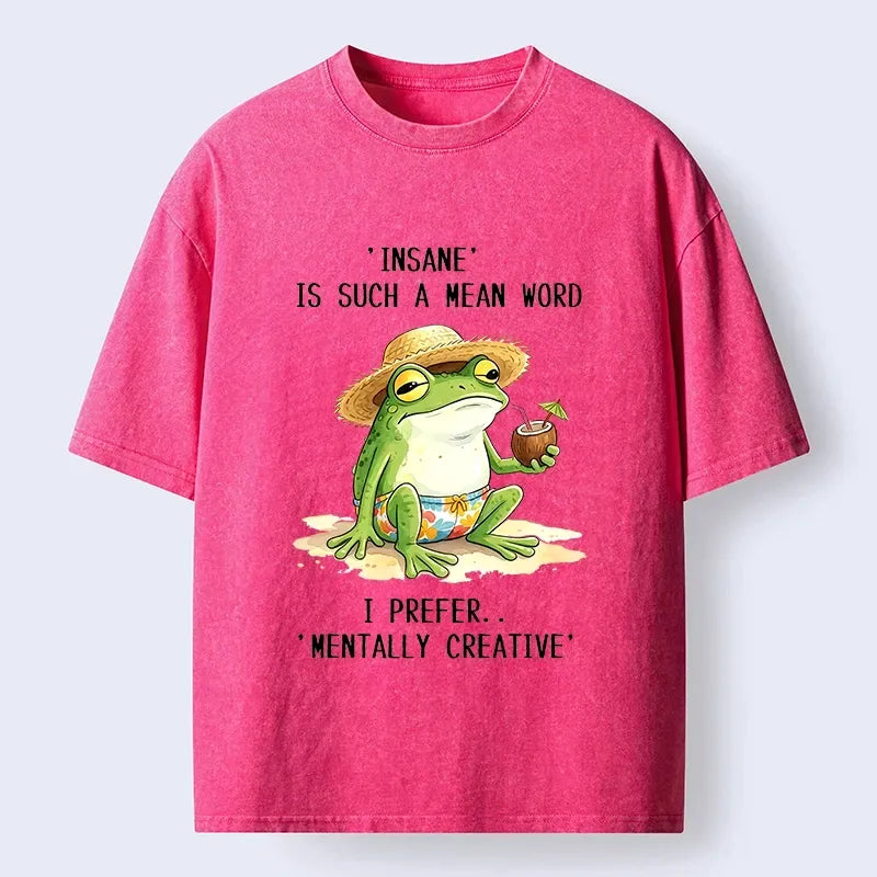 Kyoto-Lion Mentally Creative Beach Frog Washed T-Shirt