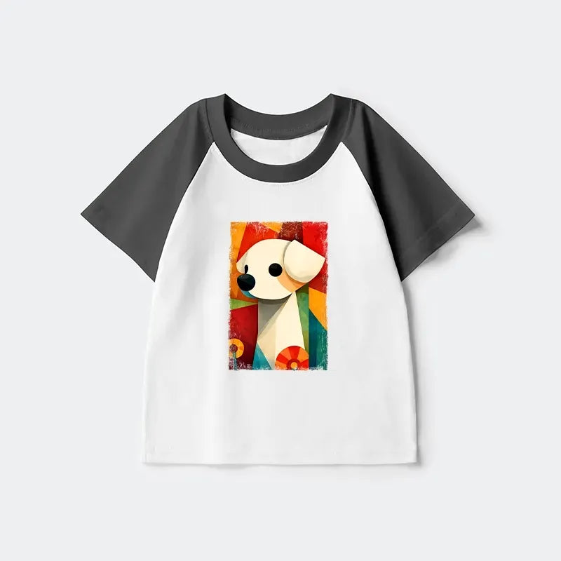 Abstract Color Block Kids T-Shirt for Daily Wear