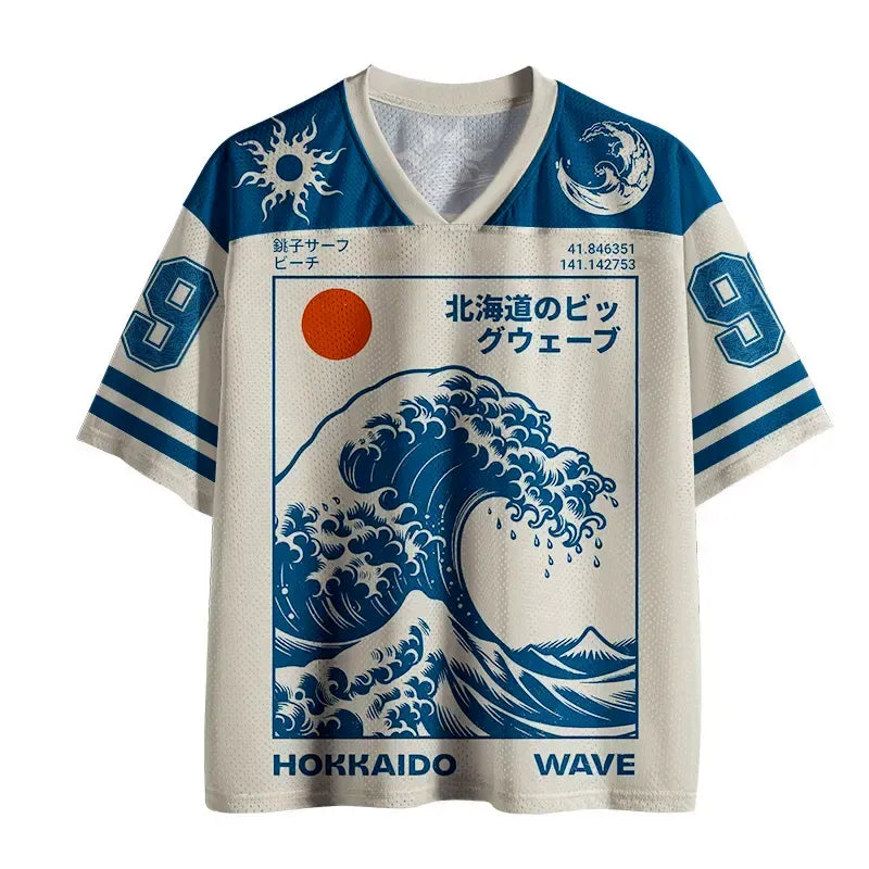 Trendy Japan Wave Mesh Jersey