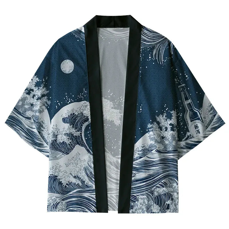 Unisex Kimono Cardigan with 3/4 Sleeves