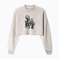 Kyoto-Lion Octopus Playing Saxophone Washed Crop Sweatshirt