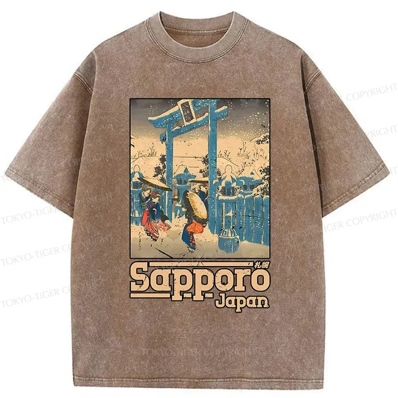 Japanese snow scene t-shirt for vacation