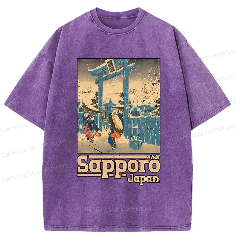 Japanese snow scene t-shirt for vacation