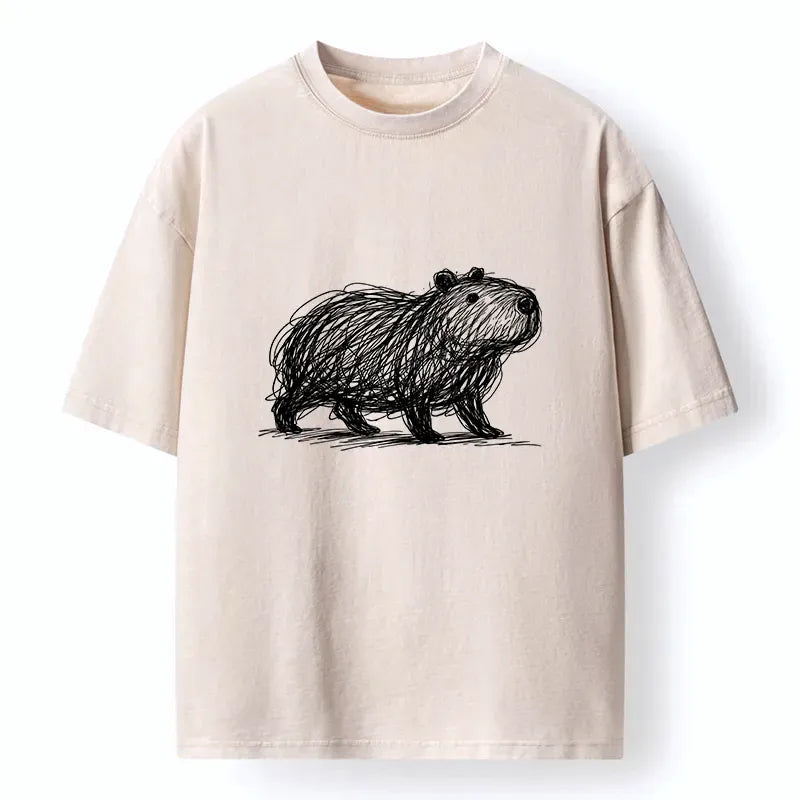 Minimalist Capybara T-Shirt for Daily Wear