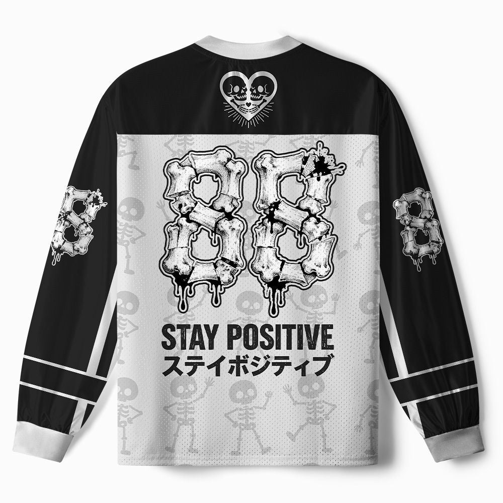 Kyoto-Lion Stay Positive Skull Paneled Long Sleeve Jersey