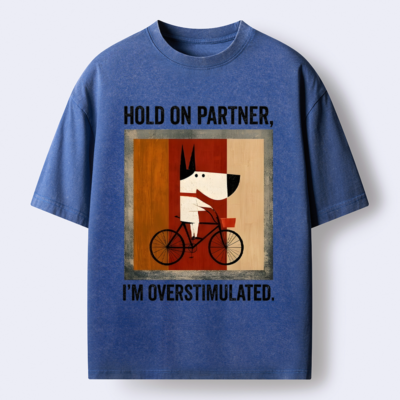 Kyoto-Lion Overstimulated Pup Washed T-Shirt