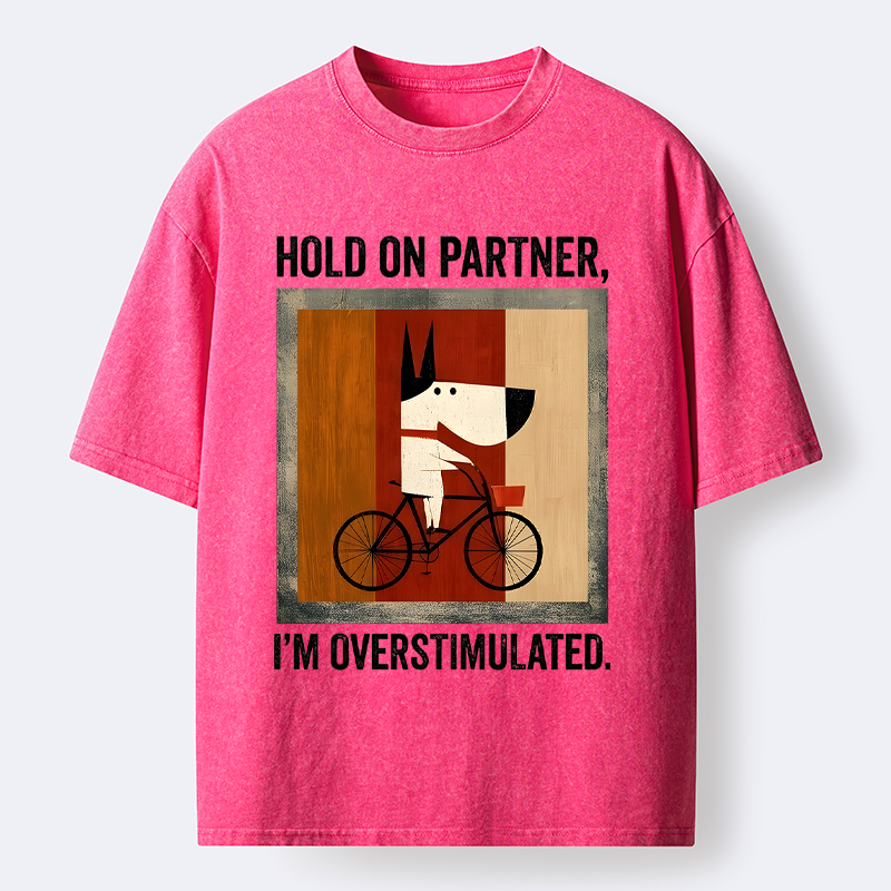 overstimulated pup washed tee free shipping