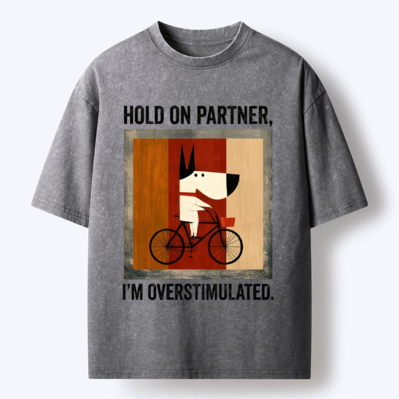 overstimulated pup washed tee free shipping