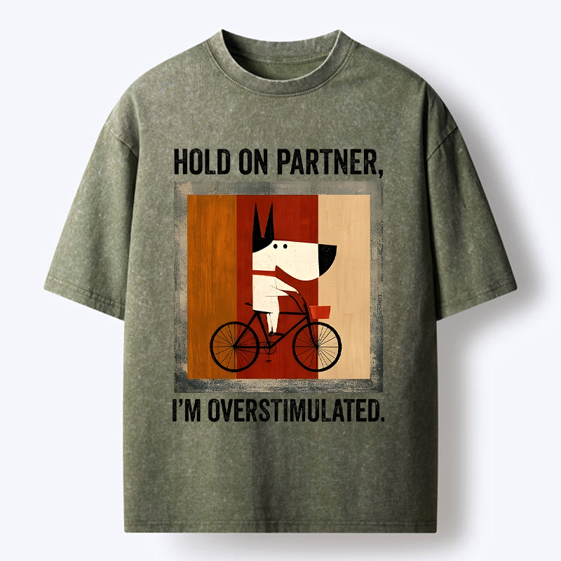 overstimulated pup washed tee free shipping