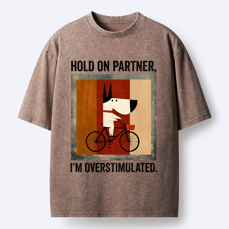 Kyoto-Lion Overstimulated Pup Washed T-Shirt