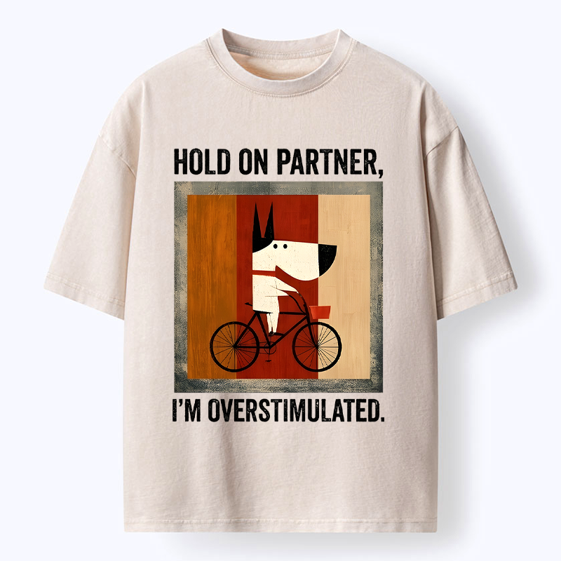Kyoto-Lion Overstimulated Pup Washed T-Shirt