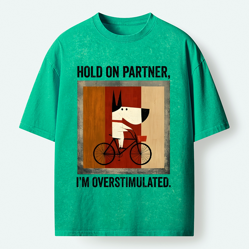 overstimulated pup washed tee free shipping