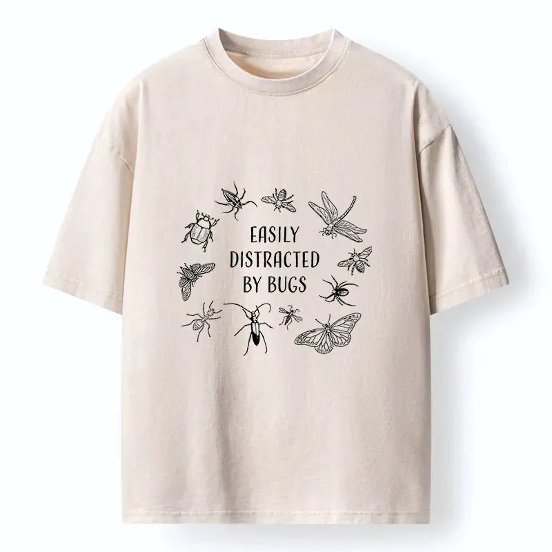 Kyoto-Lion Funny Bug Lover Distracted Meme Washed T-Shirt