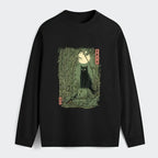 Kyoto-Lion Black Cat In The Bamboo Forest Classic Long Sleeve T-Shirt