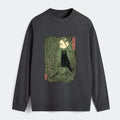 Black Cat Bamboo Forest Vintage Long Sleeve