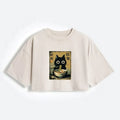 Cute Black Cat Ramen T-Shirt for Women