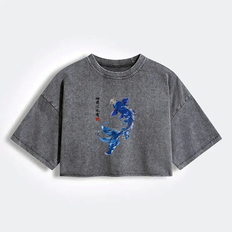 Vintage Japanese Koi Shirt for Streetwear