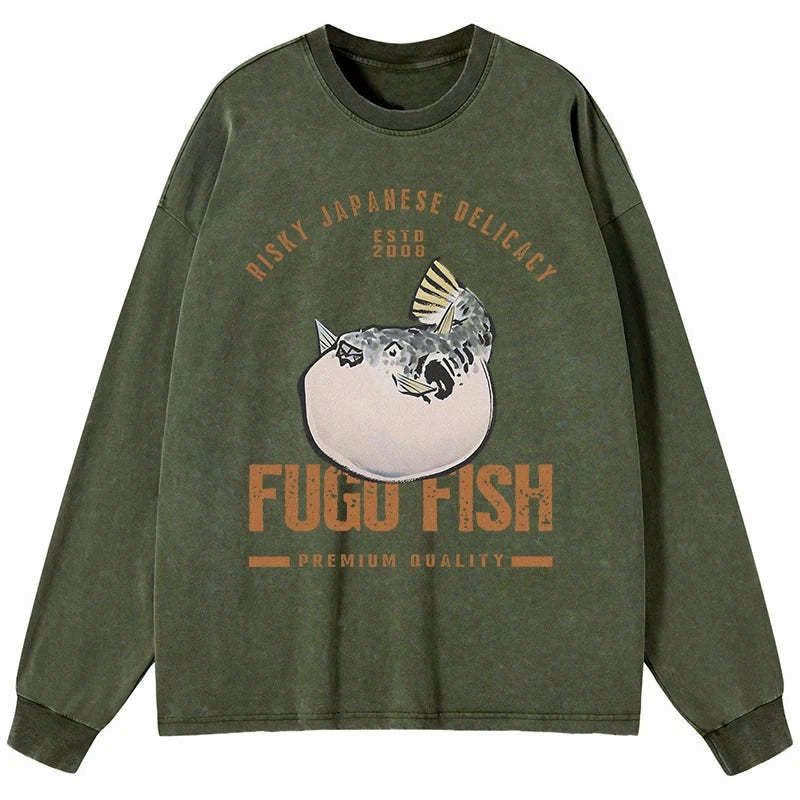 Japanese Fugu Fish Long Sleeve T-Shirt