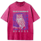 Kyoto-Lion The Cat Is Consuming Me Washed T-Shirt