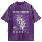 vintage washed cat t-shirt gift idea