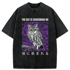 Kyoto-Lion The Cat Is Consuming Me Washed T-Shirt
