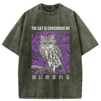 Kyoto-Lion The Cat Is Consuming Me Washed T-Shirt