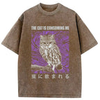 Kyoto-Lion The Cat Is Consuming Me Washed T-Shirt