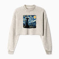 Kyoto-Lion Starry Night Dog Washed Crop Sweatshirt
