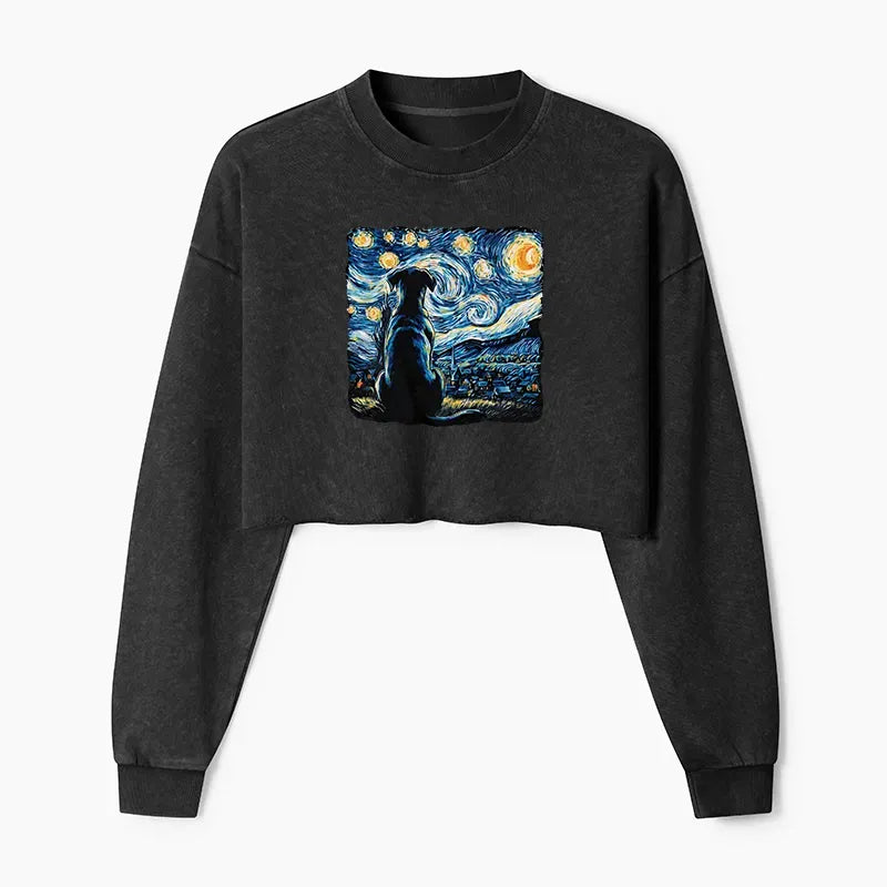 Japanese Washed Crop Sweatshirt for Women
